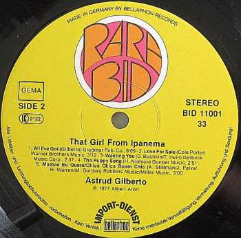 LP Astrud Gilberto: That Girl From Ipanema