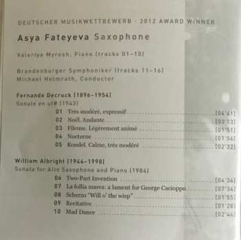 CD Asya Fateyeva: Saxophone