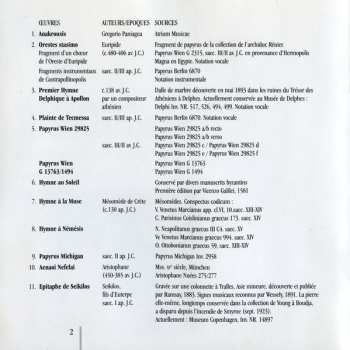 CD Atrium Musicae De Madrid: Musique De La Grèce Antique