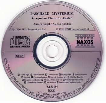 CD Aurora Surgit: Paschale Mysterium (Gregorian Chant For Easter)