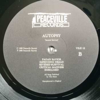 LP Autopsy: Severed Survival - Clear Vinyl