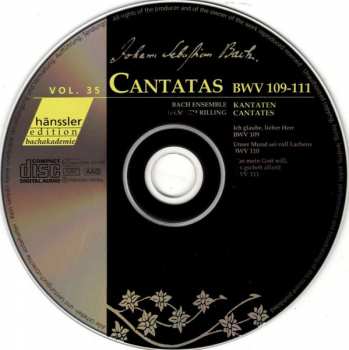 CD Johann Sebastian Bach: Cantatas BWV 109-111