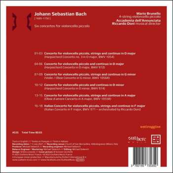 CD Johann Sebastian Bach: Bach Transcriptions - Six Concertos For Violoncello Piccolo