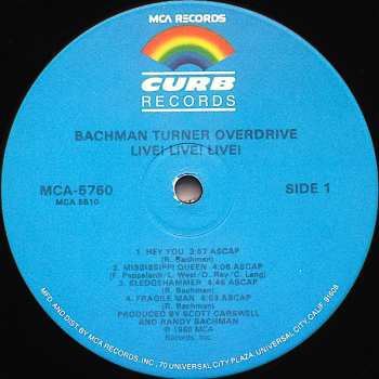 LP Bachman-Turner Overdrive: Live! Live! Live!