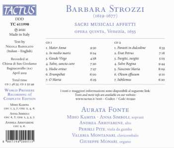 2CD Barbara Strozzi: Sacri Musicali Affetti Opera Quinta , 1655