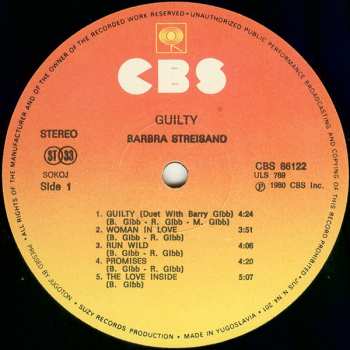 LP Barbra Streisand: Guilty