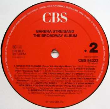 LP Barbra Streisand: The Broadway Album