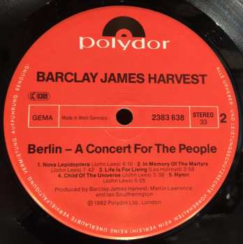 LP Barclay James Harvest: Berlin – A Concert For The People