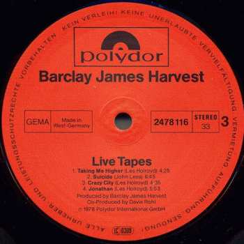 2LP Barclay James Harvest: Live Tapes