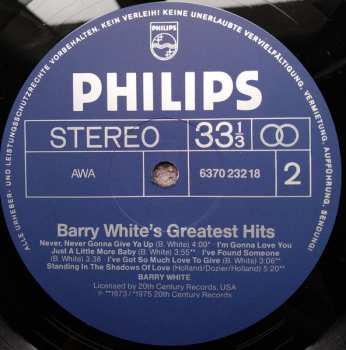 LP Barry White: Barry White's Greatest Hits