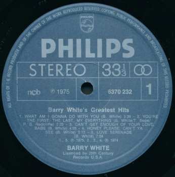LP Barry White: Barry White's Greatest Hits