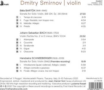 CD Johann Sebastian Bach: Works For Solo Violin
