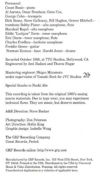 CD Count Basie: Straight Ahead