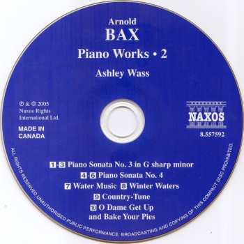 CD Arnold Bax: Piano Sonatas Nos. 3 And 4 - Water Music • Winter Waters