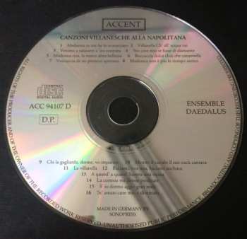 CD Marco Beasley: Canzoni Villanesche alla napoletana - Daedalus