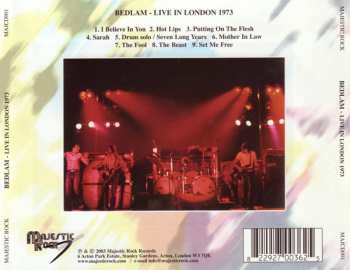 CD Bedlam: Live In London 1973