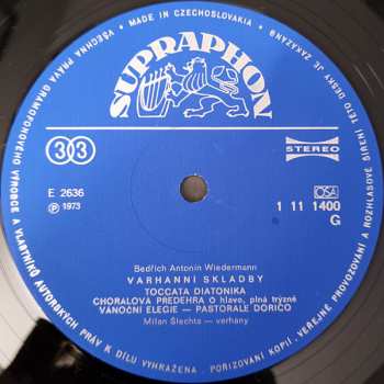 LP Bedřich Antonín Wiedermann: Varhanní Skladby