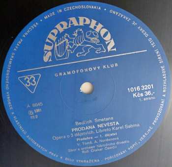 3LP Bedřich Smetana: Prodaná Nevěsta