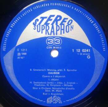 3LP/Caja Bedřich Smetana: Dalibor (3xLP + BOX) MONO