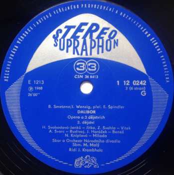 3LP/Caja Bedřich Smetana: Dalibor (3xLP + BOX) MONO