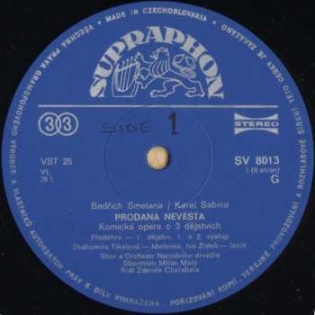 3LP/Caja Bedřich Smetana: Prodaná Nevěsta