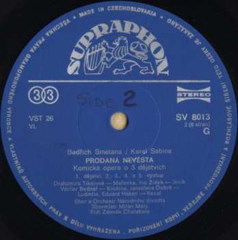 3LP/Caja Bedřich Smetana: Prodaná Nevěsta