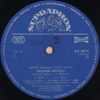 3LP/Caja Bedřich Smetana: Prodaná Nevěsta