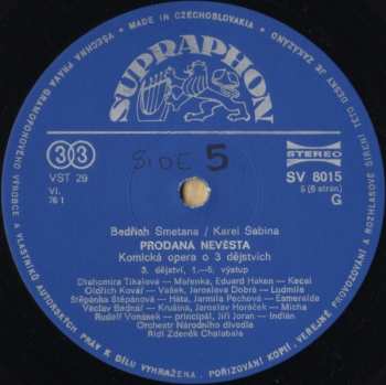 3LP/Caja Bedřich Smetana: Prodaná Nevěsta
