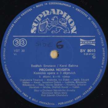 3LP/Caja Bedřich Smetana: Prodaná Nevěsta