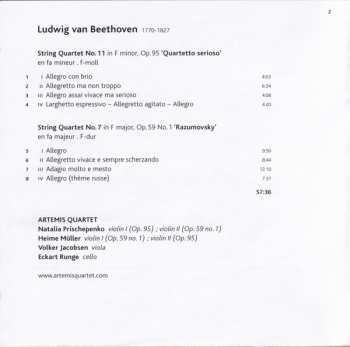 CD Ludwig van Beethoven: String Quartets Op. 95 & 59/1