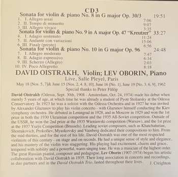 3CD/Caja Ludwig van Beethoven: Collection Vol.11 :The 10 Sonatas For Violin And Piano . Live Performances Paris, 1962