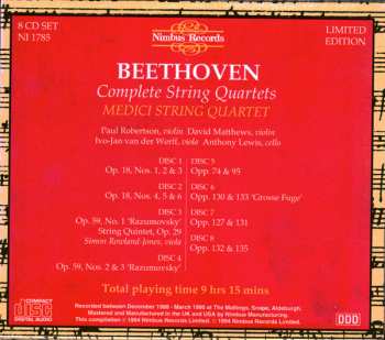 8CD/Caja Ludwig van Beethoven: Beethoven - Complete String Quartets