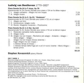 CD Ludwig van Beethoven: Piano Sonatas Opp. 53, 78 & 110