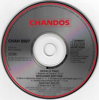 CD Gustav Holst: Cantata Misericordium / Deus In Adjutorium Meum / Chorale On An Old French Carol / Requiem Da Camera (Premier Recording) / Psalms 86 & 148