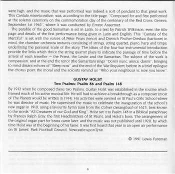 CD Gustav Holst: Cantata Misericordium / Deus In Adjutorium Meum / Chorale On An Old French Carol / Requiem Da Camera (Premier Recording) / Psalms 86 & 148