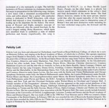 CD Benjamin Britten: Les Illuminations, Our Hunting Fathers, Chansons Francaises
