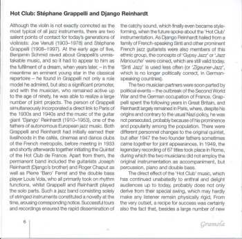 CD Benjamin Schmid Jazz Quartet: Hot Club Jazz