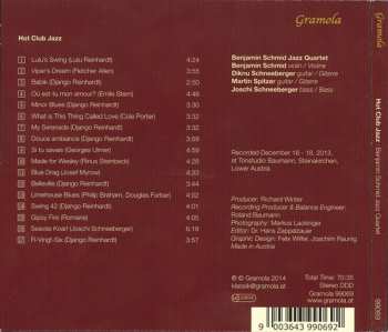 CD Benjamin Schmid Jazz Quartet: Hot Club Jazz