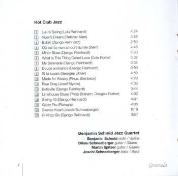 CD Benjamin Schmid Jazz Quartet: Hot Club Jazz