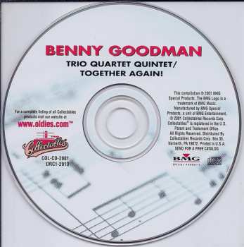 CD Benny Goodman: Benny Goodman Trio Quartet Quintet / Together Again! The Benny Goodman Quartet