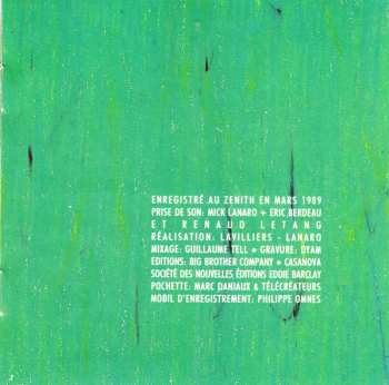 CD Bernard Lavilliers: Live - On The Road Again 1989