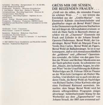 CD Bernd Weikl: Operettenrecital Mit Bernd Weikle