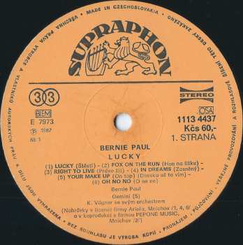LP Bernie Paul: Lucky