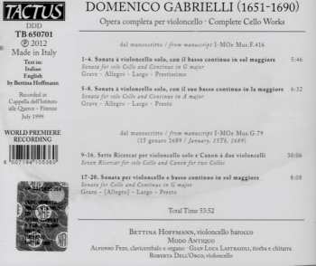 CD Modo Antiquo: Opera Completa Per Violoncello - Complete Cello Works