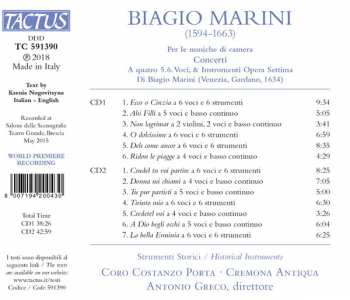 2CD Biagio Marini: Concerti A Quatro 5.6. Voci, & Instromenti, Opera Settima, Venezia, 1634