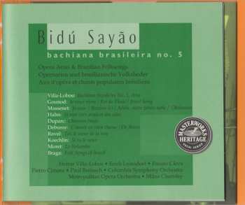 CD Bidú Sayão: Bachiana Brasiliera No. 5 Opera Arias & Brazilian Folksongs
