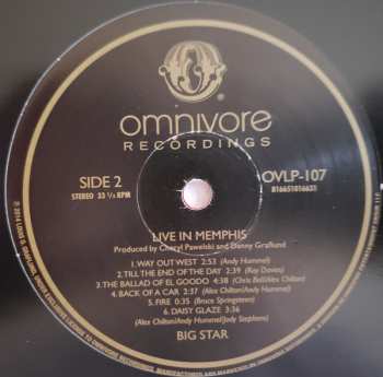 2LP Big Star: Live In Memphis CLR