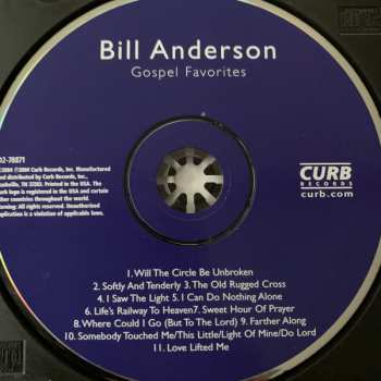 CD Bill Anderson: Gospel Favorites