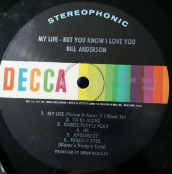 LP Bill Anderson: My Life / But You Know I Love You