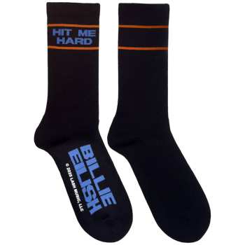 Mercancía Billie Eilish: Billie Eilish Unisex Terry Socks: Hit Me Hard & Soft (black) (uk Size 7 - 11) 42 - 47